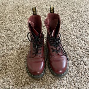 Dr. Martens Red Lace Up Boots